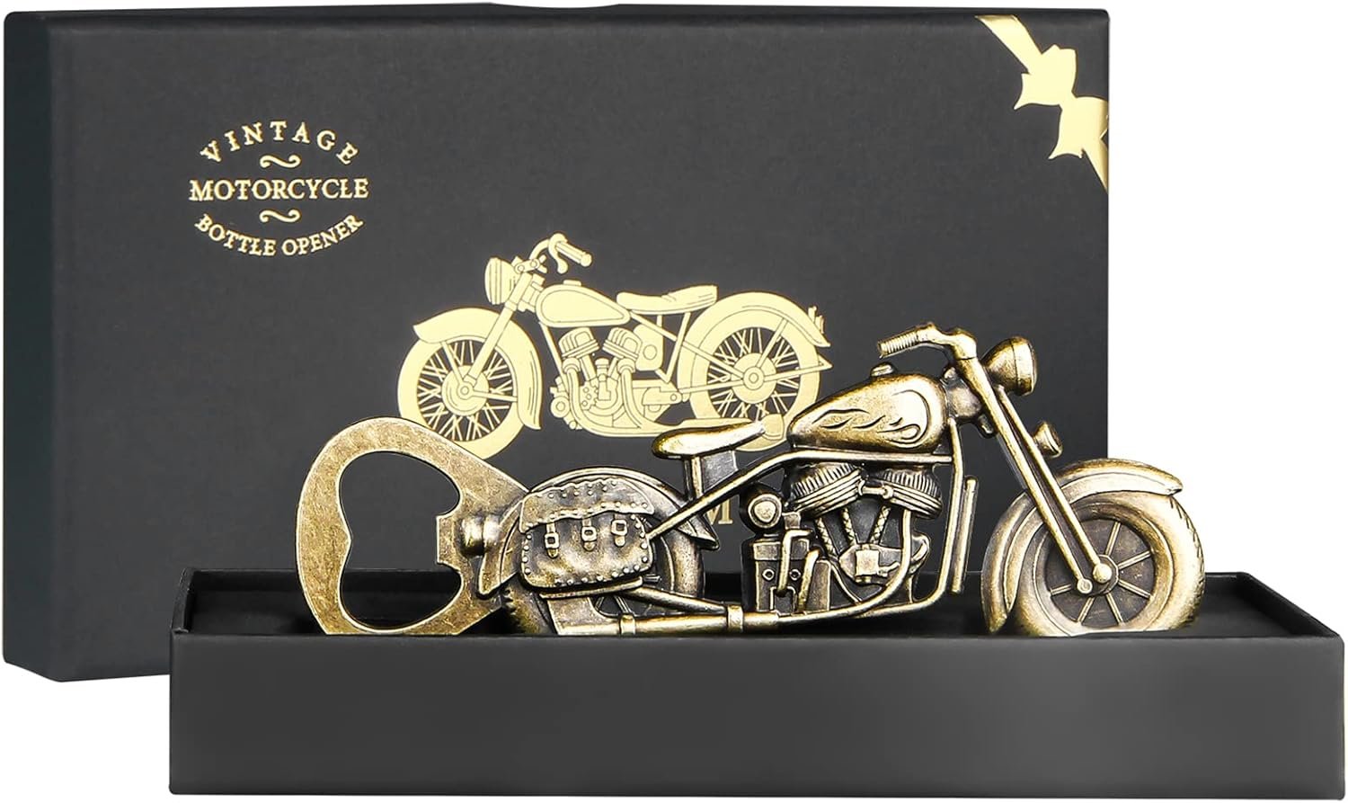 Motorcycle Beer Valentine's Day Gifts for Men, Dad, Him, Unique Vintage Motorcycle Beer Bottle Opener Birthday Gifts for Men Father Husband Boyfriend Grandfather, Beer Gift from Daughter Son Wife - Image 1