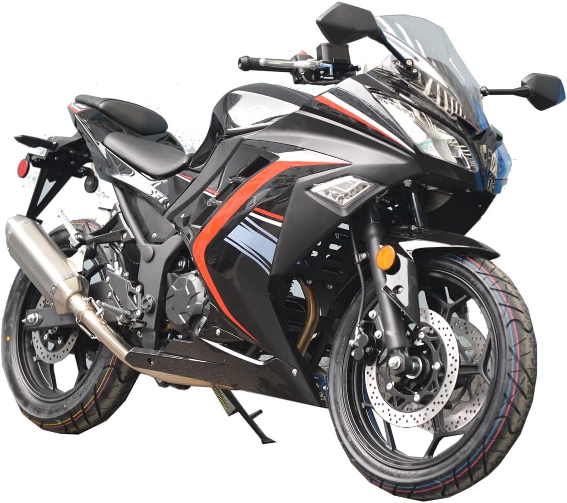 X-PRO 250cc 6 Speed EFI Fuel Injection Dirt Bike Motorcycle Bike Street Bike Motorcycle Assembled in Crate (Black)